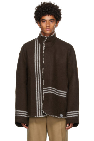 3MAN: Engineered Stripe Blanket Jacket | SSENSE Canada