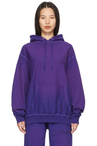 Awake NY: Purple Sun-Bleached Logo Hoodie | SSENSE