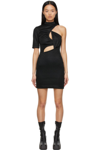 Stella McCartney: Black Metallic Malisa Mini Dress | SSENSE