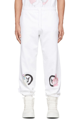 White 'No2705' Lounge Pants by Aitor Throup’s TheDSA on Sale