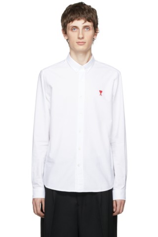 AMI Alexandre Mattiussi: White Ami de Cœur Shirt | SSENSE Canada