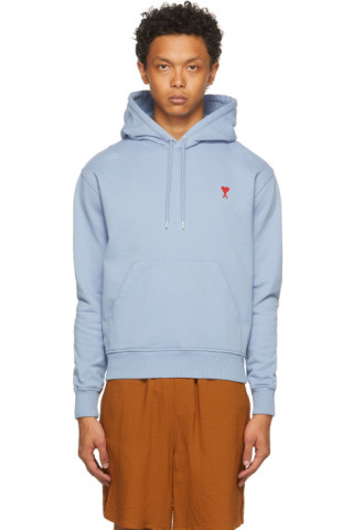 SSENSE Exclusive Blue Ami De Coeur Hoodie by AMI Alexandre Mattiussi on ...