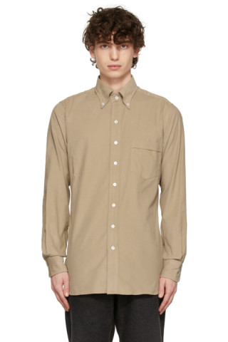 Beige Corduroy Shirt by Drake's on Sale