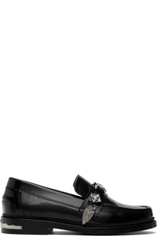 Toga Pulla: Black Leather Hardware Loafers | SSENSE