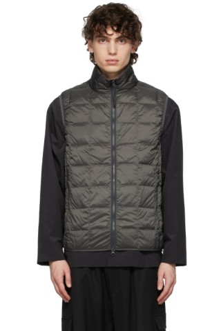 TAION: Grey Down Vest | SSENSE Canada