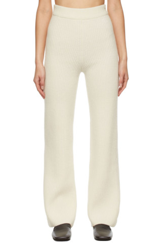 DRAE: Off-White Wool Lounge Pants | SSENSE