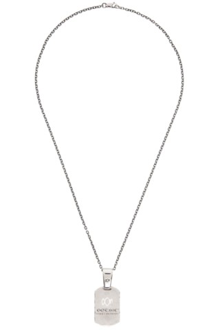 Silver Dog Tag Necklace by Yohji Yamamoto on Sale