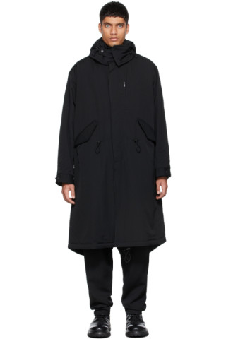 Yohji Yamamoto: Black Gabardine BOA Jacket | SSENSE