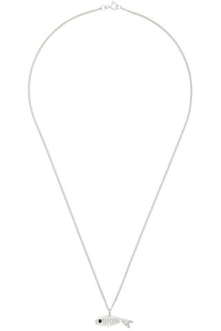 Seb Brown: Silver & Blue Fish Necklace | SSENSE