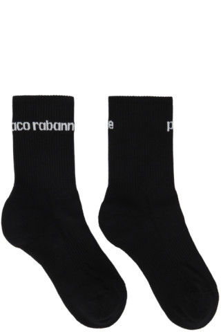 Paco Rabanne: Black Logo Socks | SSENSE