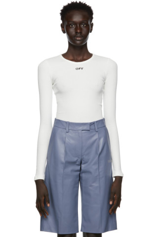 Off-White: White Basic Rib Bodysuit | SSENSE UK