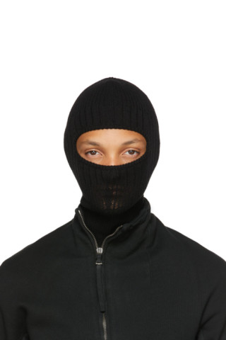 Boris Bidjan Saberi: Black Cashmere Ribbed Balaclava | SSENSE