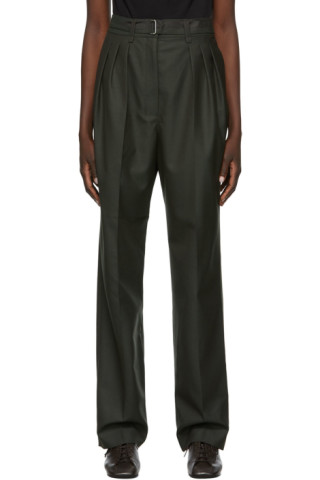 Lemaire Khaki 3 Pleats Trousers