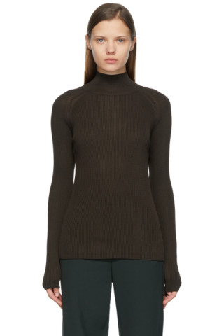 LOW CLASSIC: Ribbed Rayon Turtleneck | SSENSE