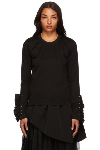 Noir Kei Ninomiya: Ruffle Long Sleeve T-Shirt | SSENSE