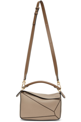 Loewe: Taupe Small Puzzle Bag | SSENSE