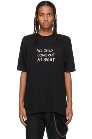 Song for the Mute: Black 'We Only Come Out At Night' T-Shirt | SSENSE