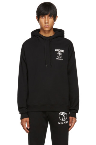 Moschino: Black Double Question Mark Hoodie | SSENSE