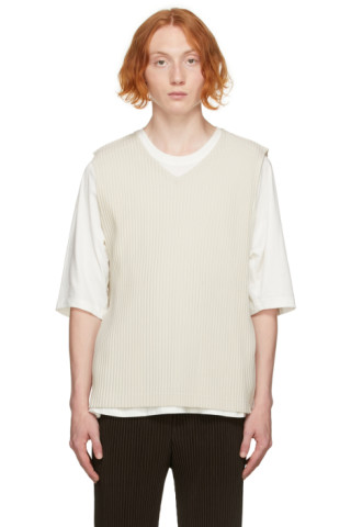 Homme Plissé Issey Miyake: Off-White Monthly Color August Tank Top | SSENSE