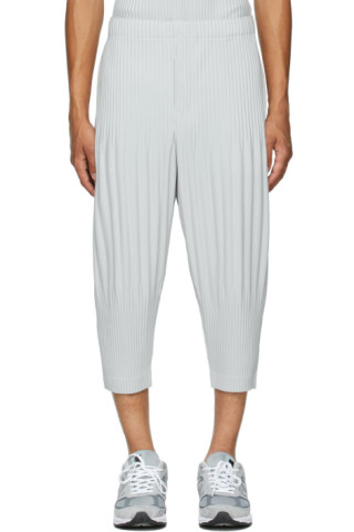 Homme Plissé Issey Miyake: Grey Basics Trousers | SSENSE