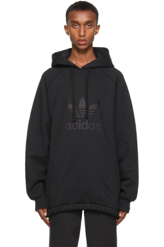 adidas trefoil pullover hoodie in black