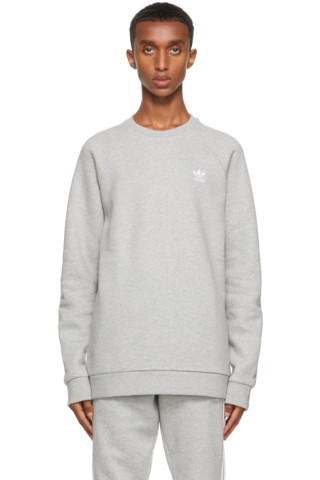 adidas Originals: Grey Adicolor Essentials Trefoil Sweatshirt | SSENSE
