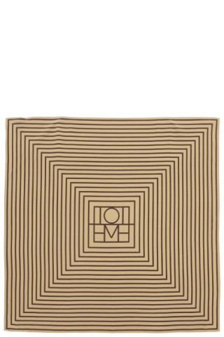 Monogram Silk Scarf in Brown - Toteme