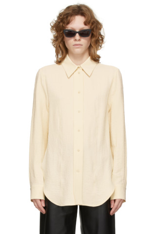 Totême: Beige Crepe Slim Shirt | SSENSE