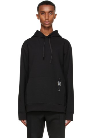 1017 ALYX 9SM: Black Metal Buckle 1 Hoodie | SSENSE