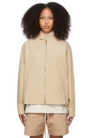 Fear of God: Beige 'Baseball' Jacket | SSENSE