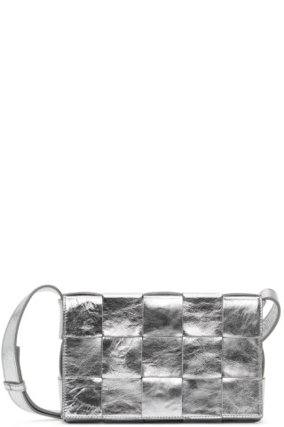 Bottega Veneta: Silver Intrecciato Cassette Bag | SSENSE Canada