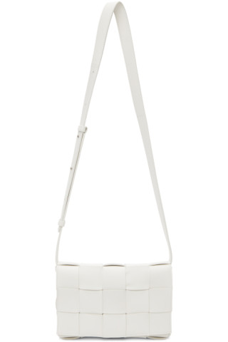 Bottega Veneta: White Cassette Crossbody Bag