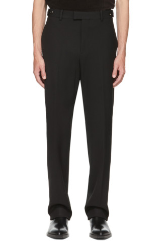 Bottega Veneta: Black Wool Twill Trousers | SSENSE