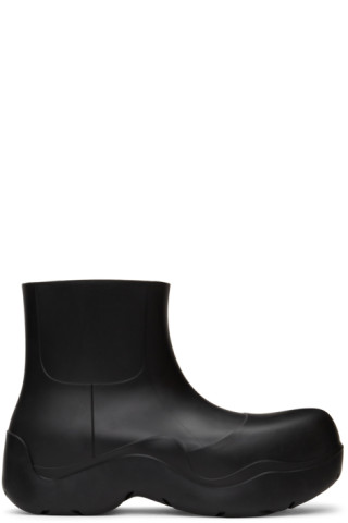 Bottega Veneta: Black Matte Puddle Chelsea Boots | SSENSE