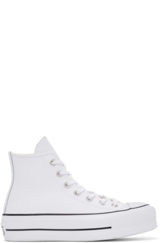 Converse White Leather Platform Sneakers main image 0