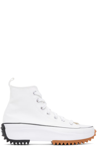 White Run Star Hike Hi Sneakers by Converse on Sale