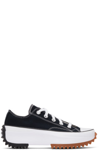 Black Run Star Hike Low Sneakers by Converse on Sale