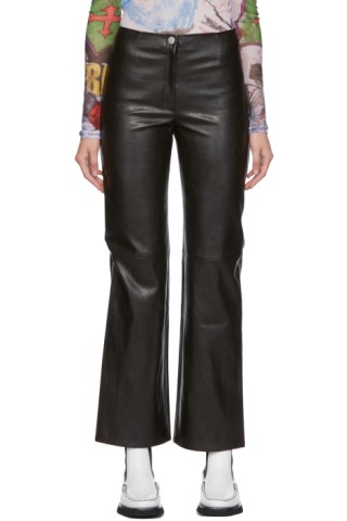 Our Legacy: Black Faux-Leather Biker Trousers | SSENSE