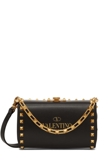 Buy Valentino Garavani Embellished Floral-print Acrylic Box Clutch Onesize  - Black At 49% Off