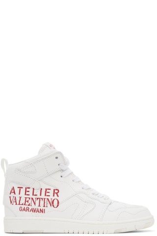 Valentino Garavani White 07 Camouflage Edition Atelier Mid-Top Sneakers