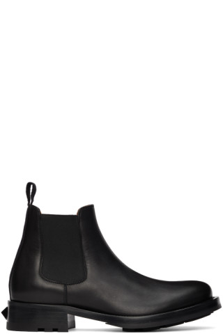 Valentino Garavani: ブラック Roman Stud チェルシー ブーツ | SSENSE Valentino Garavani: ブラック Roman Stud チェルシー ブーツ | SSENSE