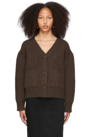 SSENSE Exclusive Brown Merino Wool Hackney Cardigan by Nothing Written ...