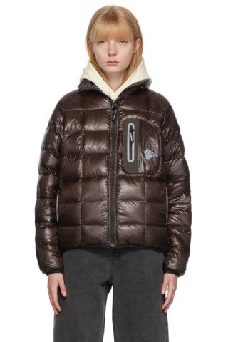 and wander Diamond Stitch Down Hooded Jacket Black