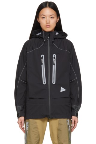 and wander: Black PERTEX® Shield Rain Jacket | SSENSE Canada