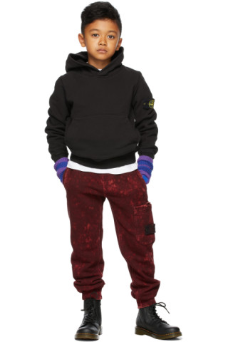 Kids Burgundy Overdyed Lounge Pants by Stone Island Junior | SSENSE