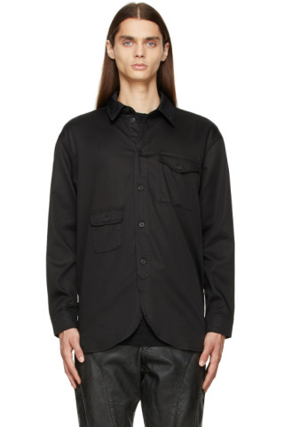 Black Army Shirt by Han Kjobenhavn on Sale