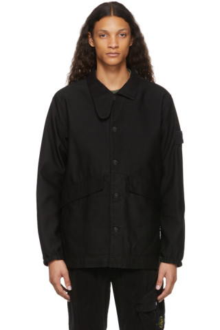 Stone Island: Black Moleskin-TC Ghost Coat | SSENSE