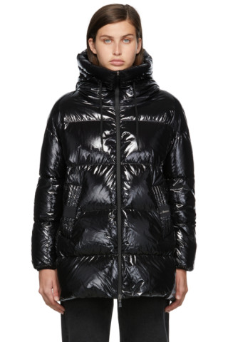 Herno: Black Down Glazed Laminar Puffer Jacket | SSENSE
