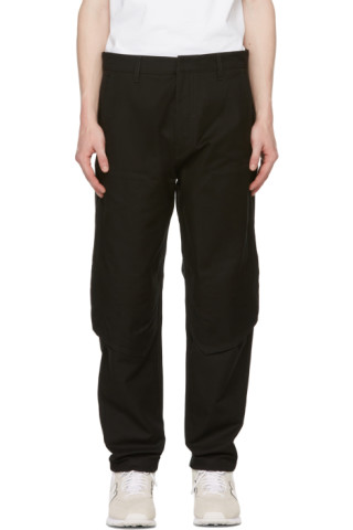 Black Double Knee Cargo Pants by Stone Island Shadow Project on Sale