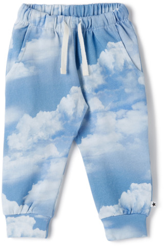 Baby Blue & White Simme Lounge Pants by Molo on Sale